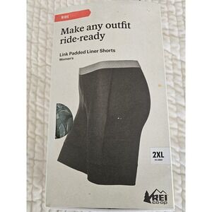 REI Co-Op NWT Padded Bike Cycling Lined Pad Shorts With Pockets Size 2XL Green